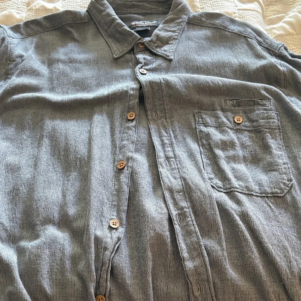 Woolrich Men's Blue short sleeved Button-Up‎ Shirt
